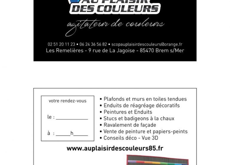 AU PLAISIR DES COULEURS PEINTURES & DÉCORATIONS